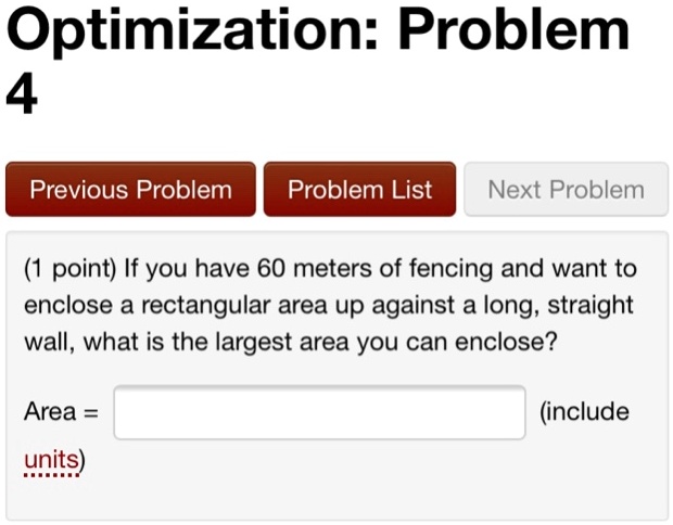 [GET ANSWER] optimization problem 4 previous problem problem list next ...