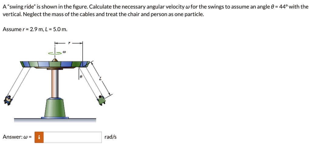 a swing ride is shown in the figure calculate the necessary angular ...