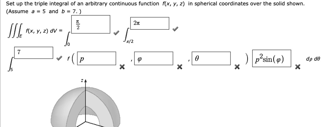 SOLVED: Set Up The Triple Integral Of An Arbitrary Continuous Function ...