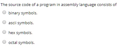 SOLVED: The source code of a program in assembly language consists of O ...
