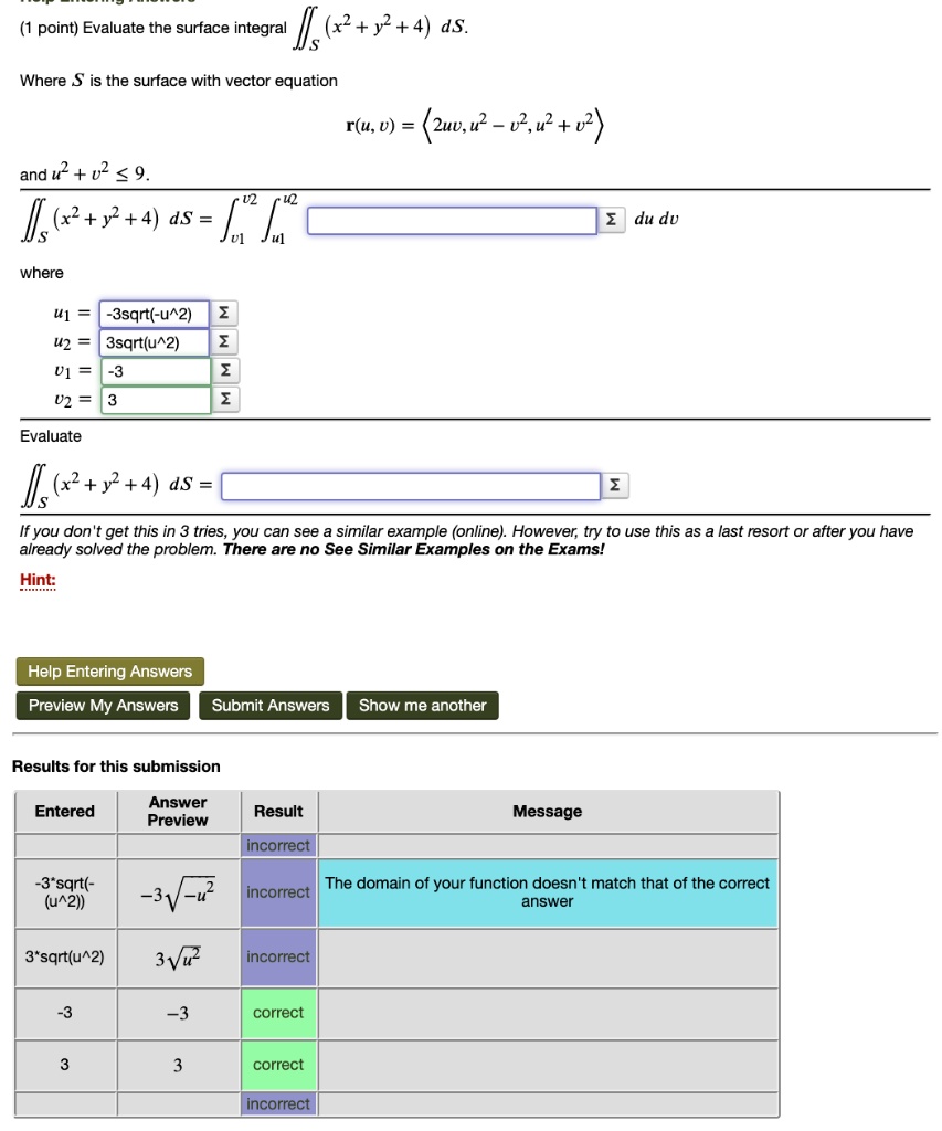 Evaluate the surface integral âˆ«âˆ«S (562+2+4) ds Where S is the ...