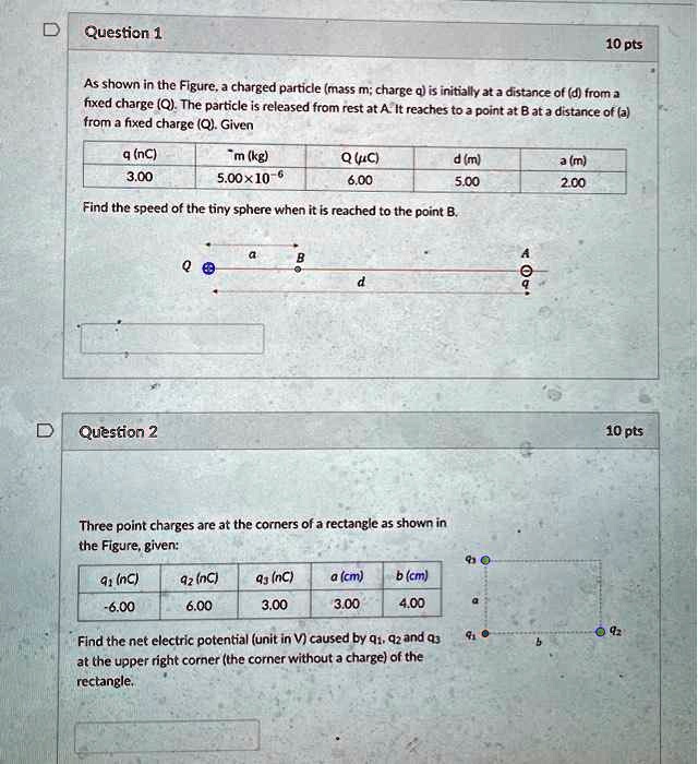 Solved Texts Question1 10pts As Shown In The Figure A Charged