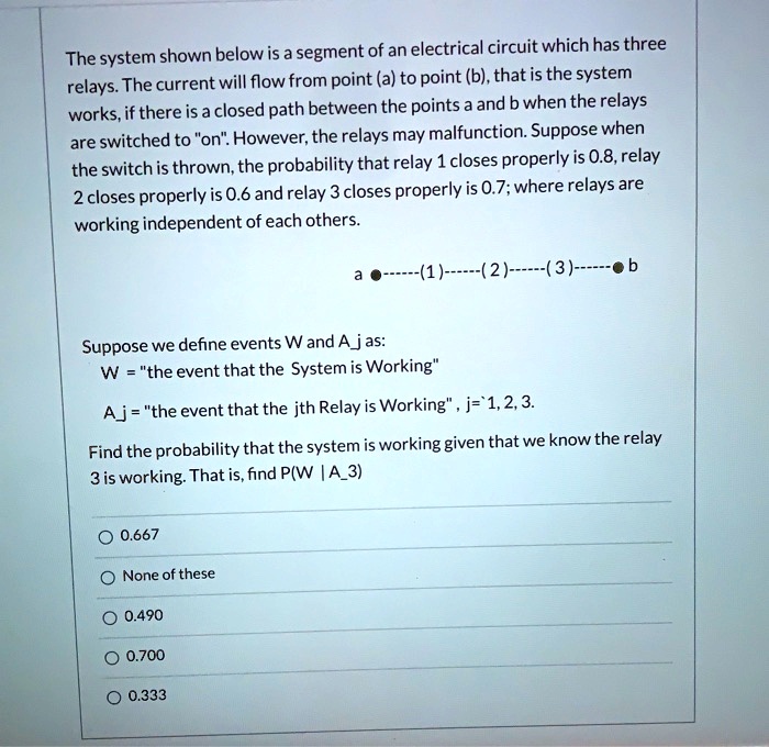 SOLVED The system shown below is a segment of an electrical circuit