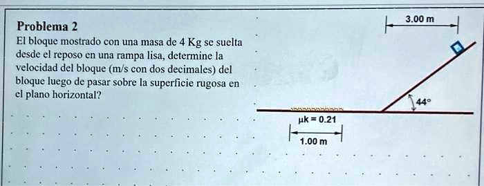 SOLVED: Text: 3.00 M Problema 2: Un Bloque Mostrado Con Una Masa De 4 ...