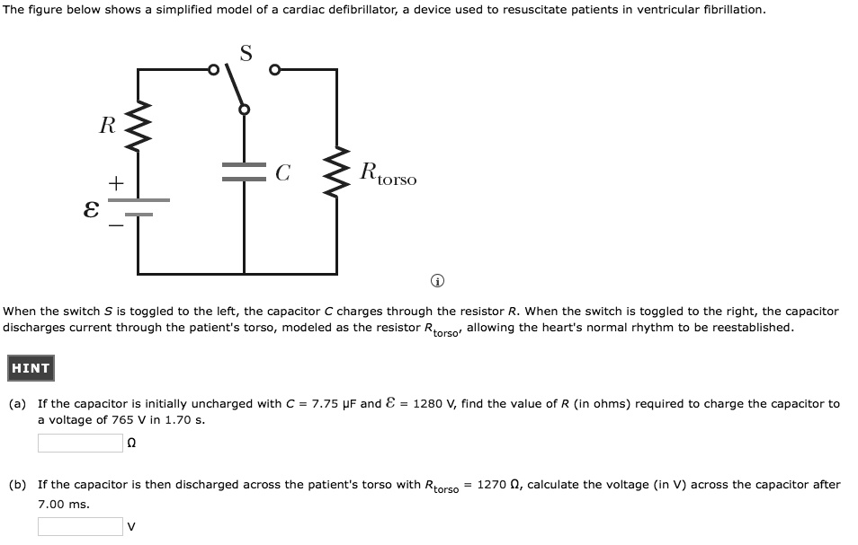 SOLVED The figure below shows simplified modeb cardiac defibrillator