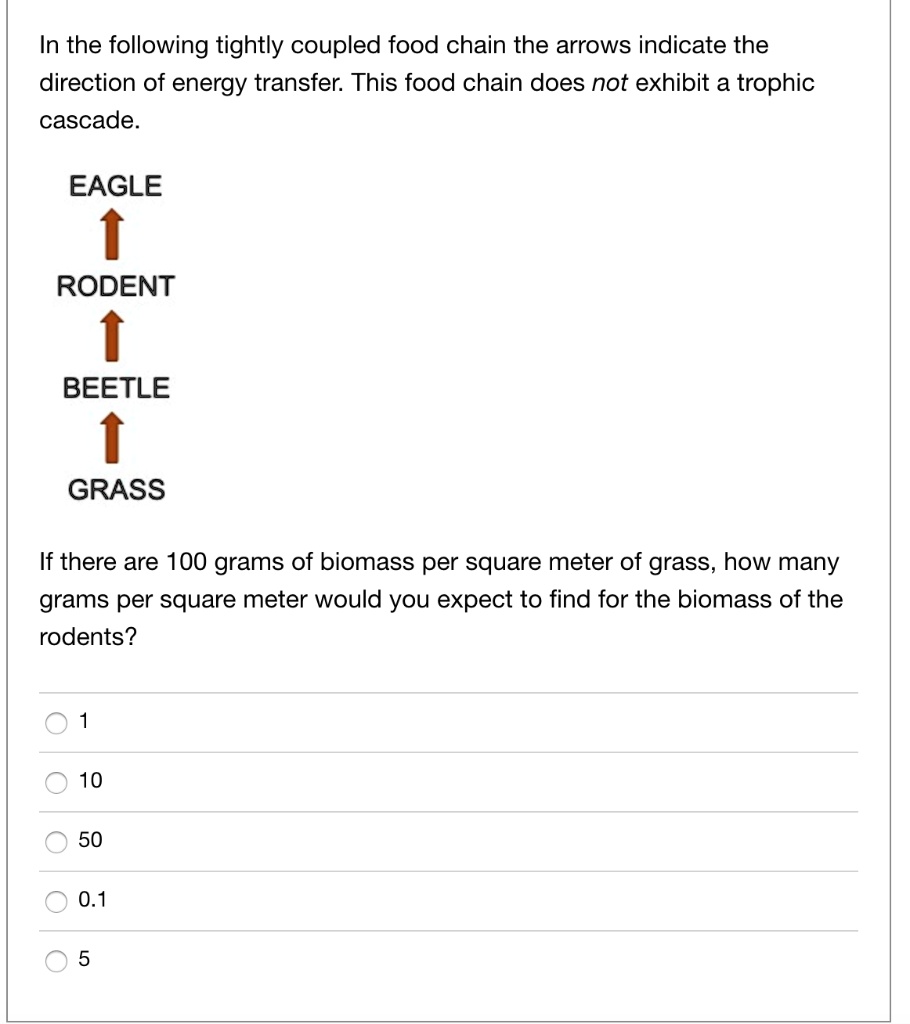 in the following tightly coupled food chain the arrows indicate the ...