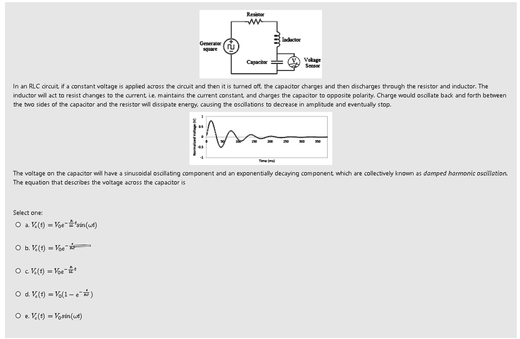 Decaying Rlc SOLVED: Resistor M Generator square Capacitor In an RLC circuit, if a ...