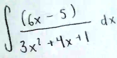 ∫((6x - 5))/(3x^2 + 4x + 1) dx