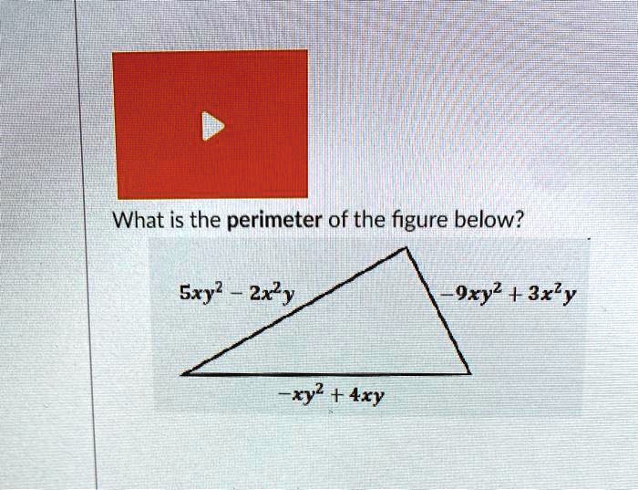 Solved What Is The Perimeter Of The Figure Below Sxy2 Zx2y 9xy2 4 3xky Xy2 4xy