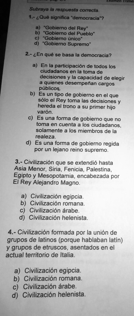 SOLVED: Subraya La Respuesta Correcta Del 1 Al 4 [tex]repondan : Rapido ...