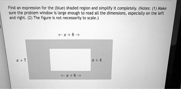 SOLVED: Find an expression for the (blue) shaded region and simplify it ...