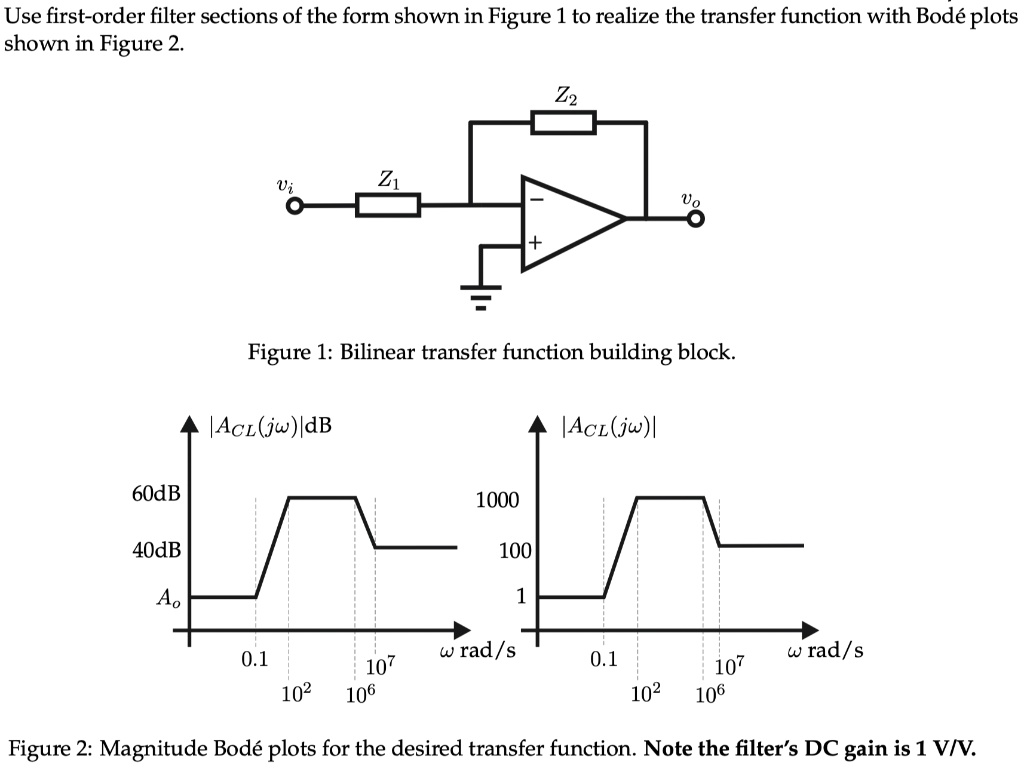 use first order filter sections of the form shown in figure 1 to ...