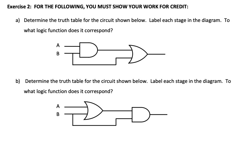 Exercise 2: FOR THE FOLLOWING, YOU MUST SHOW YOUR WORK FOR CREDIT: a ...