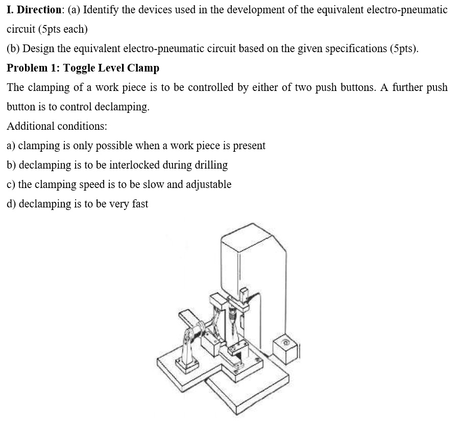 SOLVED: PNEUMATICS ELECTRO-PNEUMATICS I. Direction: (a) Identify The ...