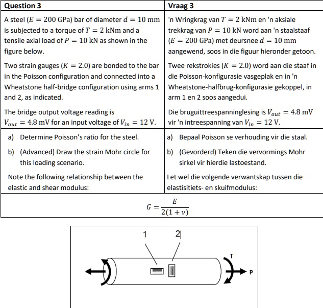 question 3 a steel e 200 gpa bar of diameter d 10 mm is subjected to a ...