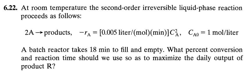 At room temperature, the second-order irreversible liquid-phase ...