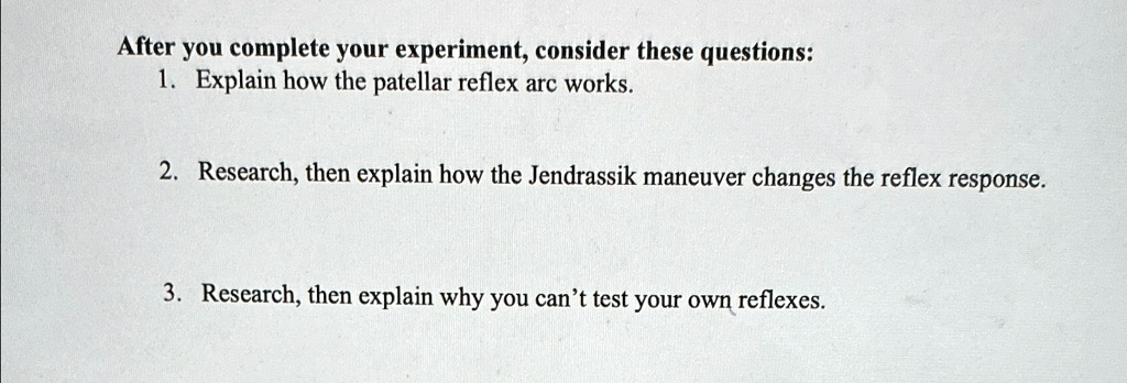 Explain This after you complete your experiment consider these questions 1 explain ...