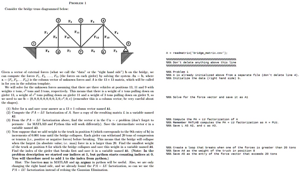 SOLVED: Please code the problem 1 with MATLAB following the template on ...