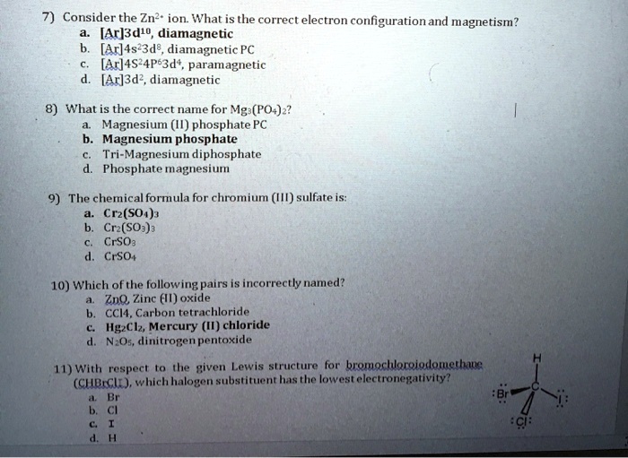 diamagnetic electron configuration