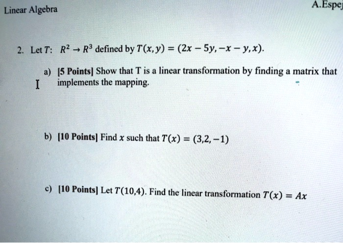 linear algebra aespep let t r2 r3 defined by txy zx sy x yx