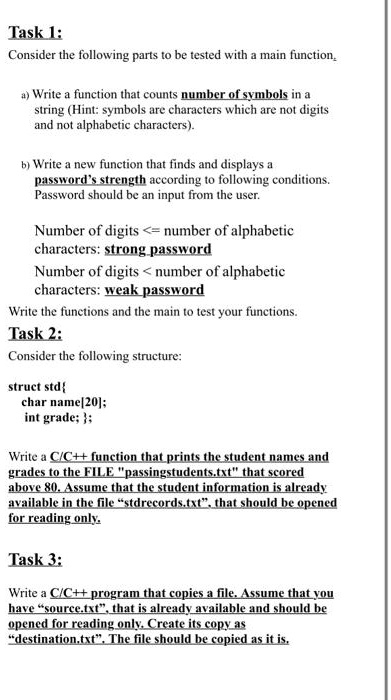 SOLVED: Texts: Task 1: Consider the following parts to be tested with a ... image.
