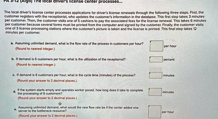 SOLVED: Texts: anniversary license center processes.. The local driver ...