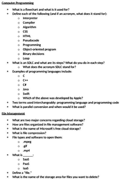 SOLVED: Computer Programming What is a flowchart and what is it used ... image.