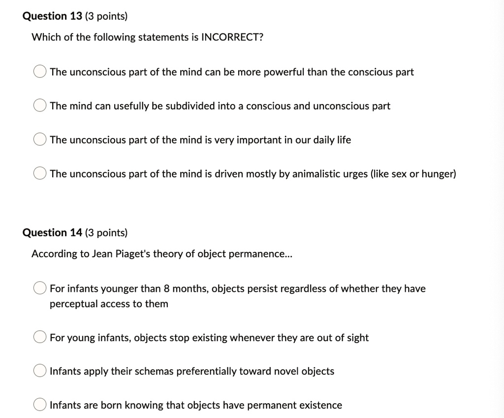 SOLVED Question 13 3 points Which of the following statements