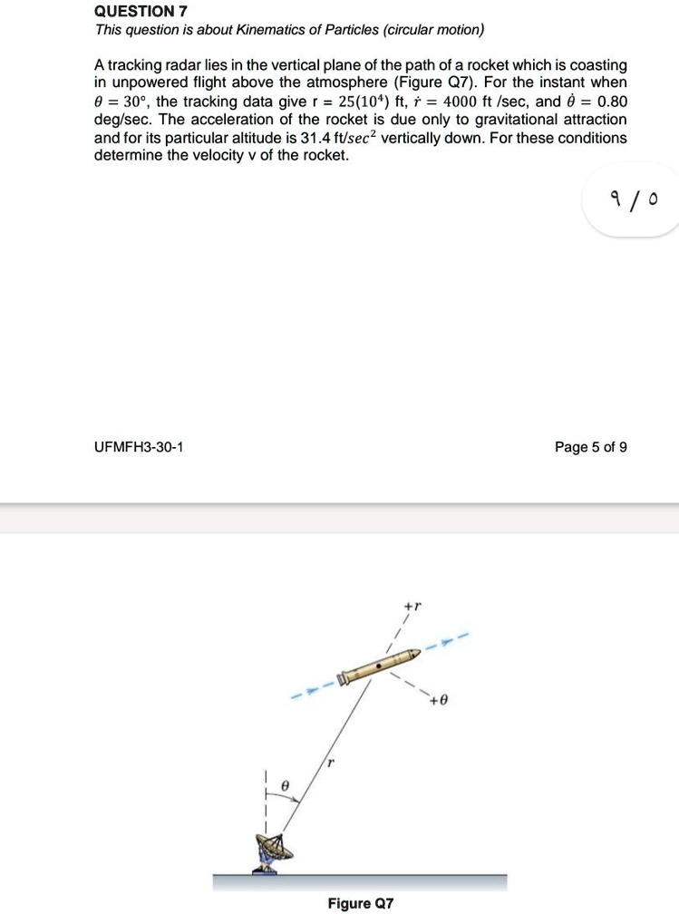 SOLVED QUESTION 7 This question is about Kinematics of Particles (circular motion). A tracking