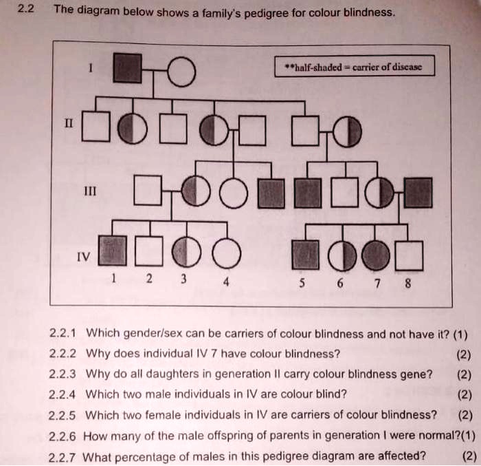 Pedigree Diagram For Color Blindness