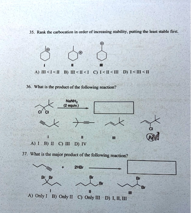 Rank The Carbocation In Order Of Increasing Stability, Putting The ...