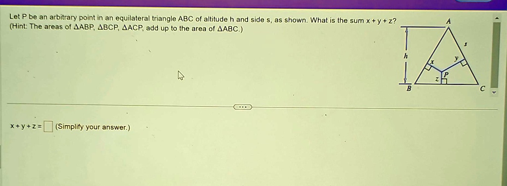 SOLVED Texts Let P be an arbitrary point in an equilateral