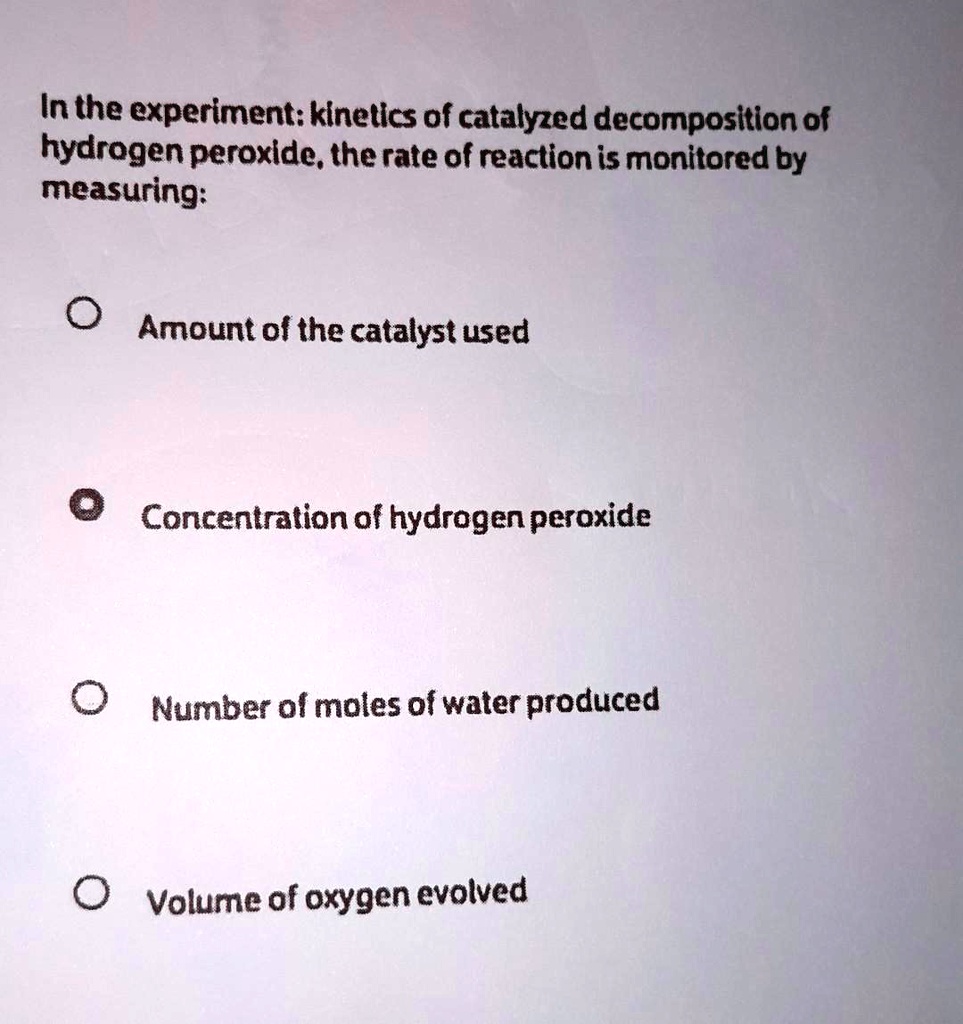 rate of reaction catalyst experiment hydrogen peroxide