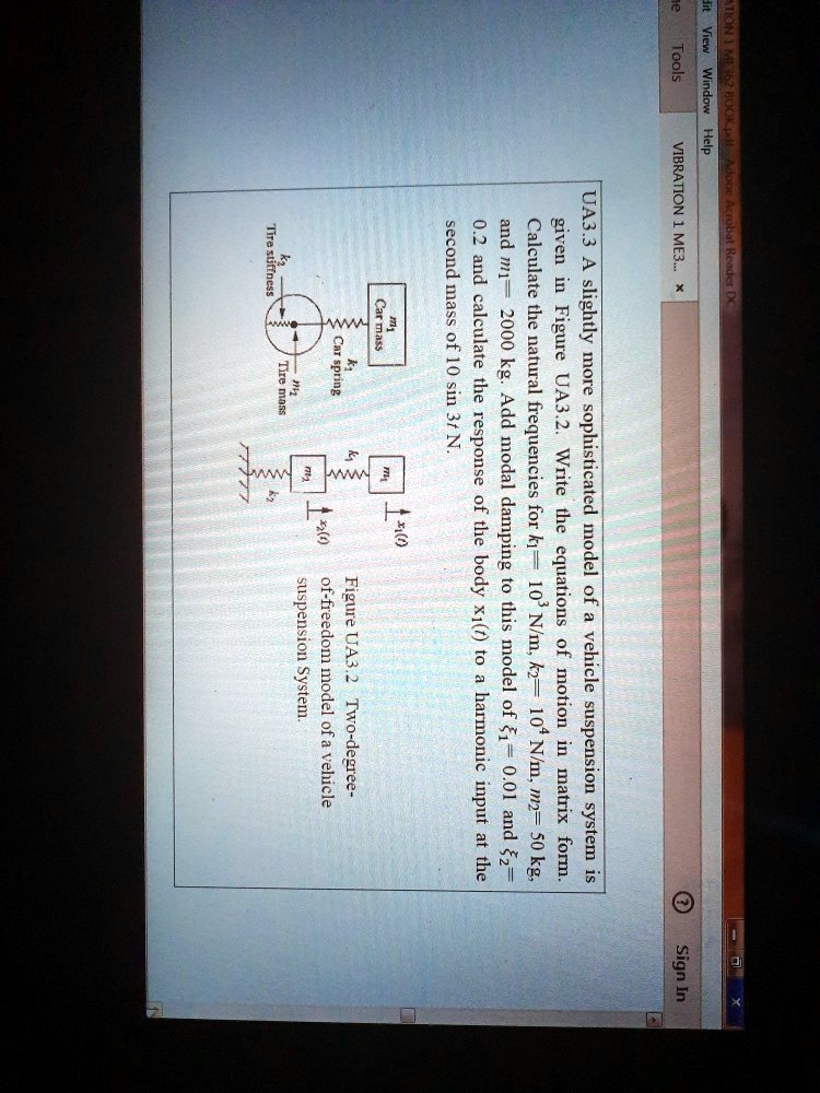 SOLVED A slightly more sophisticated model of a vehicle suspension