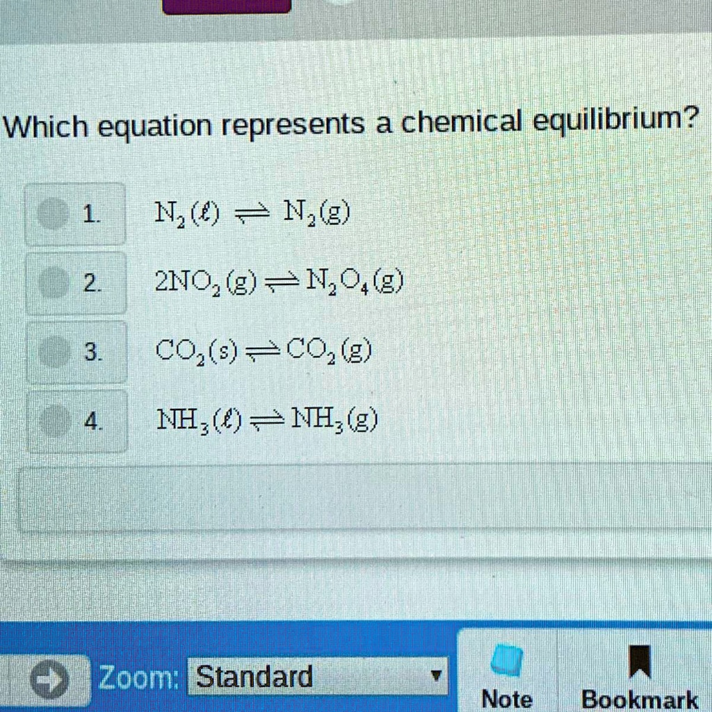 SOLVED: 'what equation represents a chemical equilibrium? Which ...