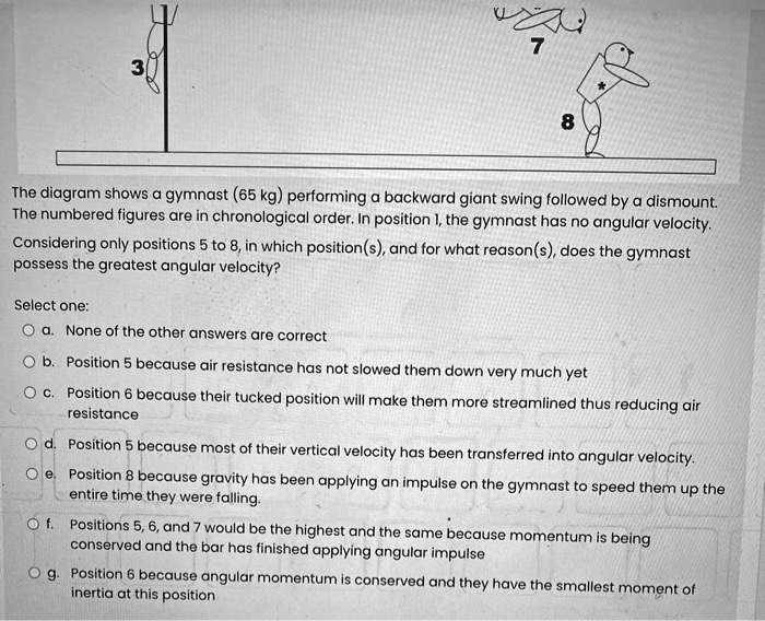 SOLVED:The diagram shows @ gymnast (65 kg) performing backward giant ...