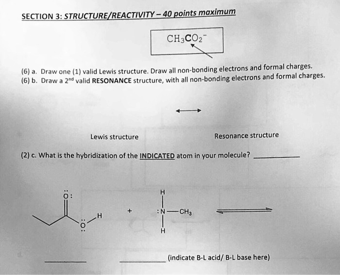 SOLVED: Text: SECTION 3: STRUCTURE (REACTIVITY 40 points maximum ...