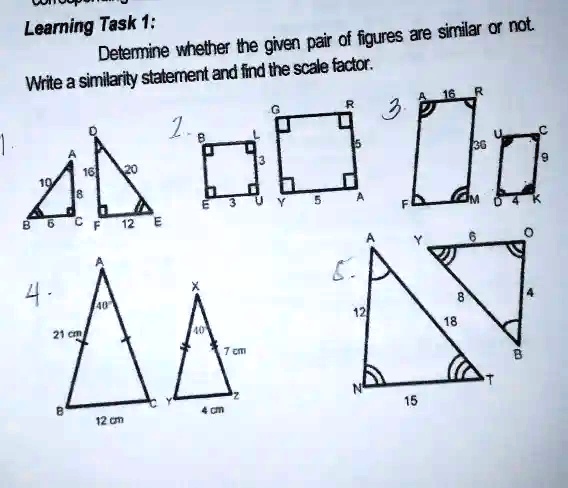 Learning Task 1: Determine whether the given pair of figures...