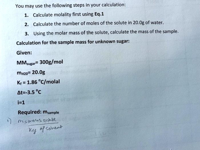 SOLVED You may use the following steps in your calculation 1