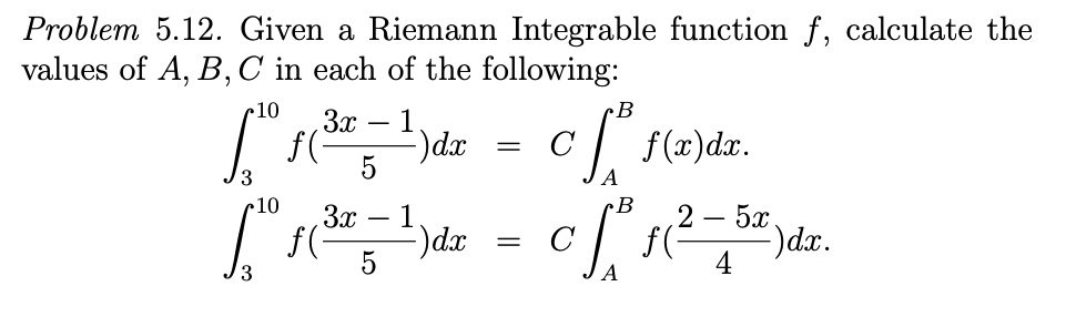 problem 512 given riemann integrable function f calculate the values of ...
