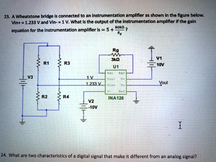 SOLVED A Wheatstone bridge is connected to an instrumentation