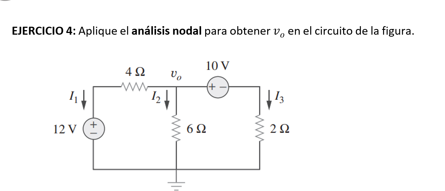 SOLVED: EJERCICIO 4: Aplique el análisis nodal para obtener v0 en el ...