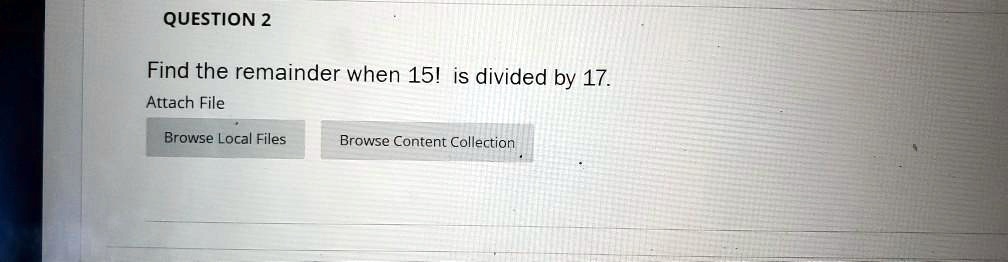 Find the remainder when 15! is divided by 17.