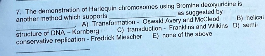 7. The demonstration of Harlequin chromosomes using Bromine ...