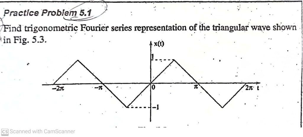 Solved Find The Trigonometric Fourier Series Representation Of The Triangular Wave Shown In Fig