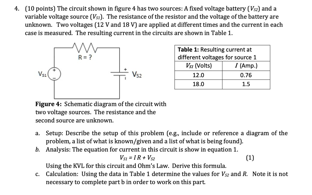 SOLVED: 4.(10 points) The circuit shown in figure 4 has two sources: A ...