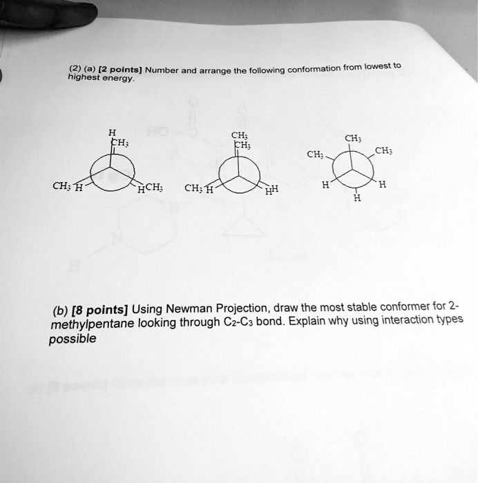 SOLVED(a) [2 points] Number and arrange the following conformation