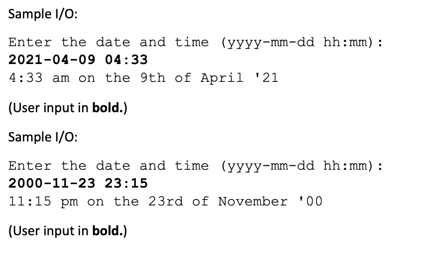 This question concerns transforming a date and time given in a compact ...