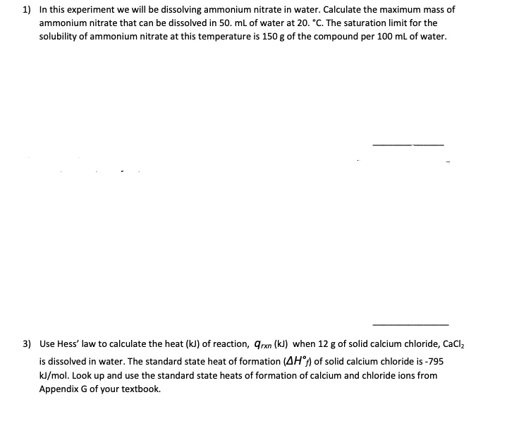 ammonium nitrate dissolved in water experiment