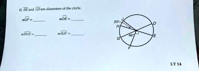 heand gdar diameters of the circle rigf mde hge lt 14 17121